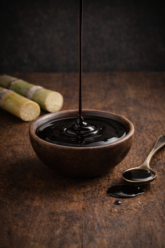 Χύμα μελάσα Emelia σε μπολ, φυσικό vegan γλυκαντικό από ζαχαροκάλαμο